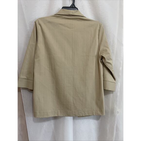 Women’s Cortelle Jacket 42 Beige 3/4 Sleeve Large Buttons Cotton Polyester - Picture 8 of 8